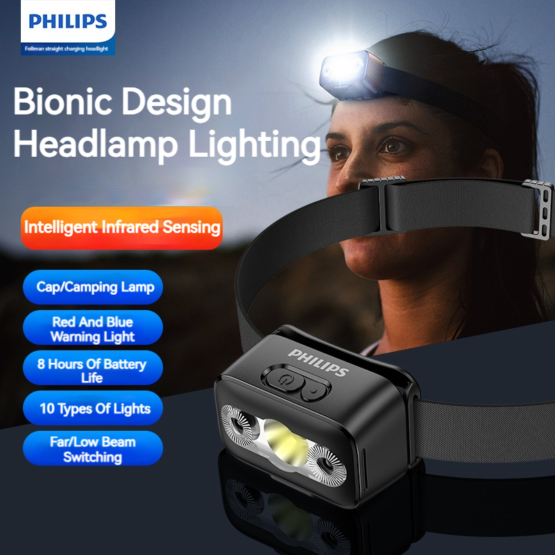Outdoor Camping Decor - Philips-linterna frontal LED con Sensor, diez