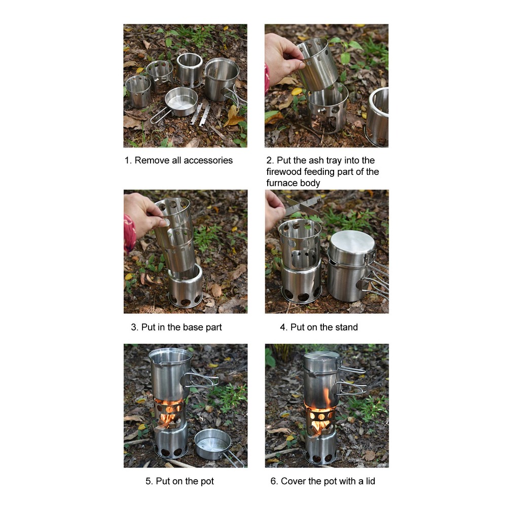 Camp Cooking Set - Juego de utensilios de cocina de