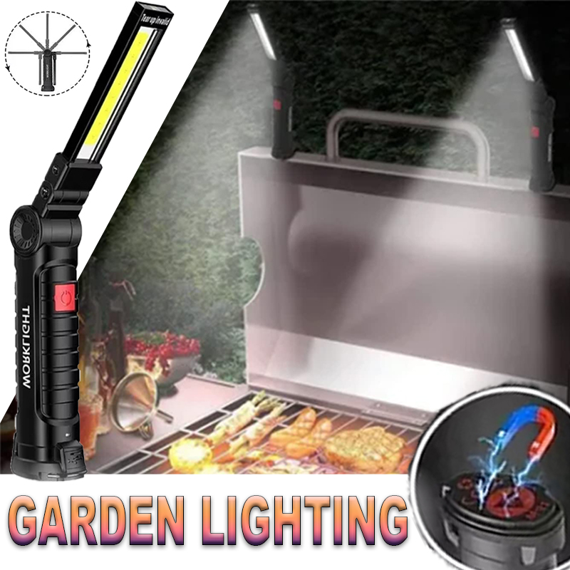 Outdoor Camping Decor - Linterna LED portátil con gancho magnético,