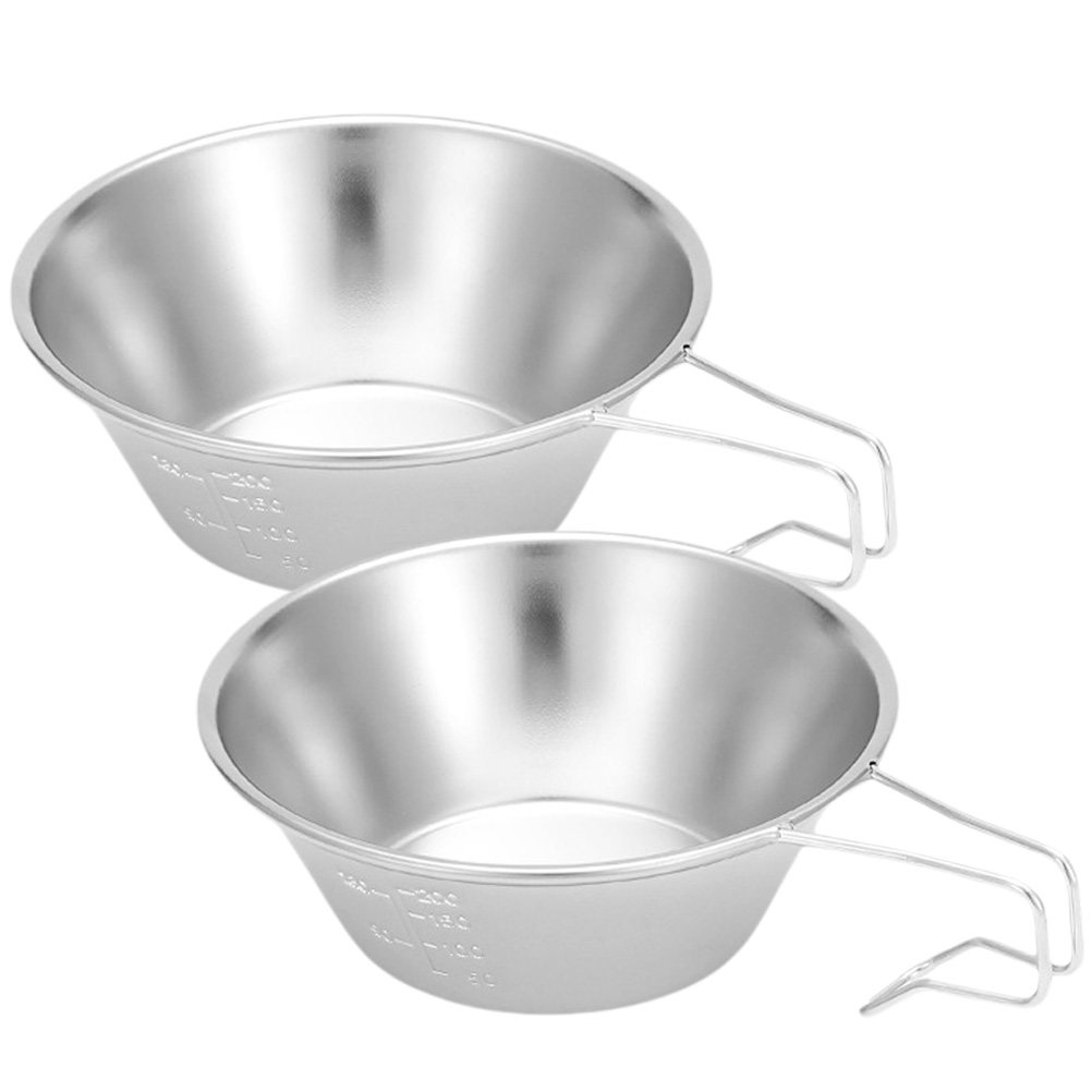 Outdoor Camping Food - Cuencos de acero inoxidable para acampar,