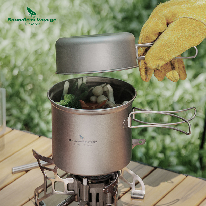 Camp Cooking Set - Juego de Olla Plegable de Titanio