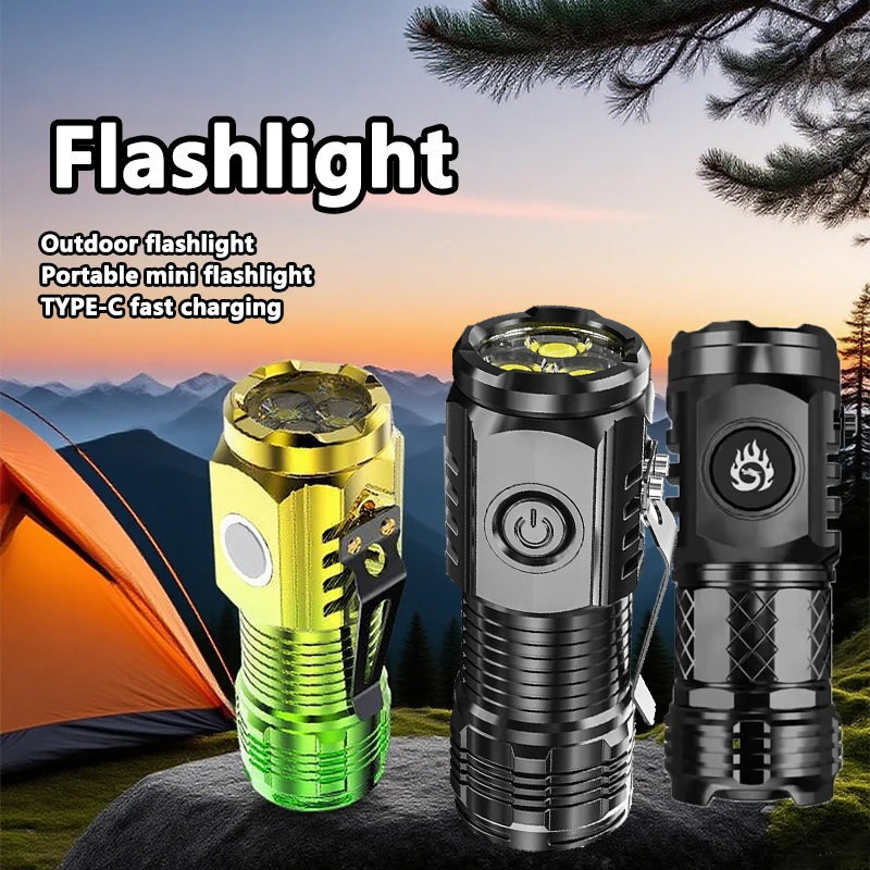 Outdoor Camping Decor - MINI linterna LED superbrillante, linterna recargable