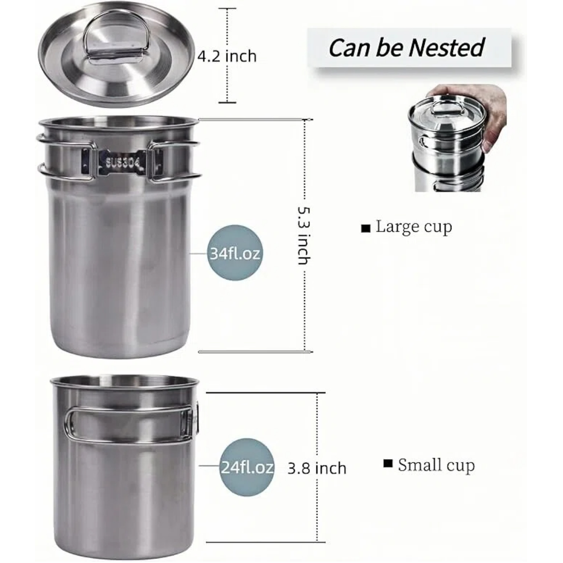 Tazas plegables para acampar,  - Camp Cooking Set reseña y precio