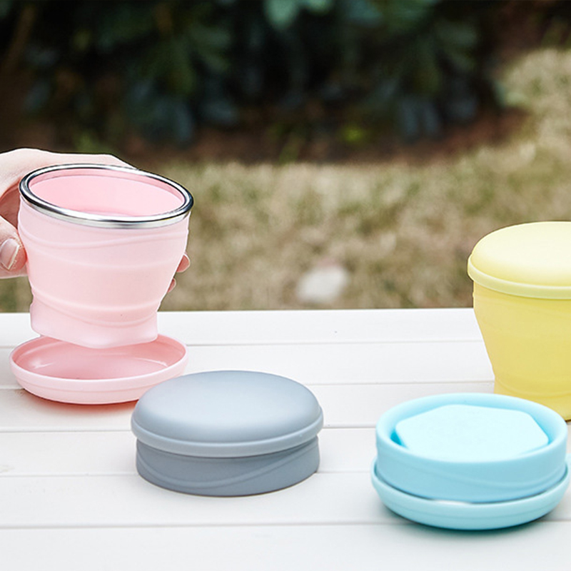 Taza de agua plegable de silic - Outdoor Camping Food reseña y precio