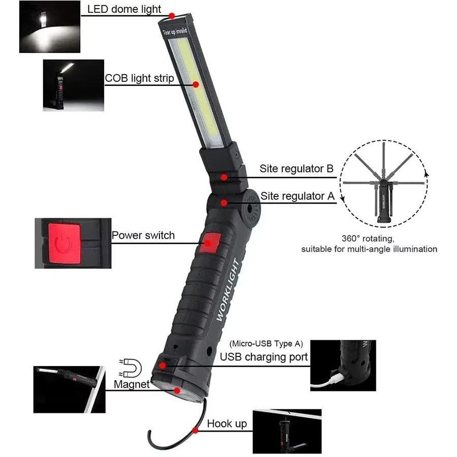 Linterna LED portátil con ganc - Outdoor Camping Decor reseña y precio