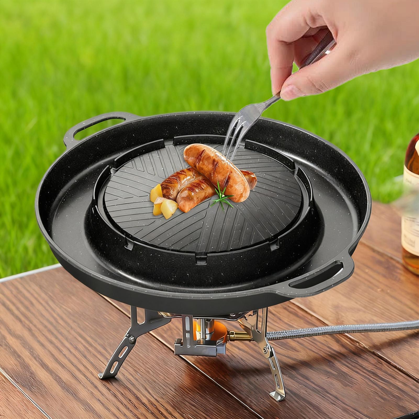 Parrilla y sartén caliente 2 e - Outdoor Camping Griddle reseña y precio