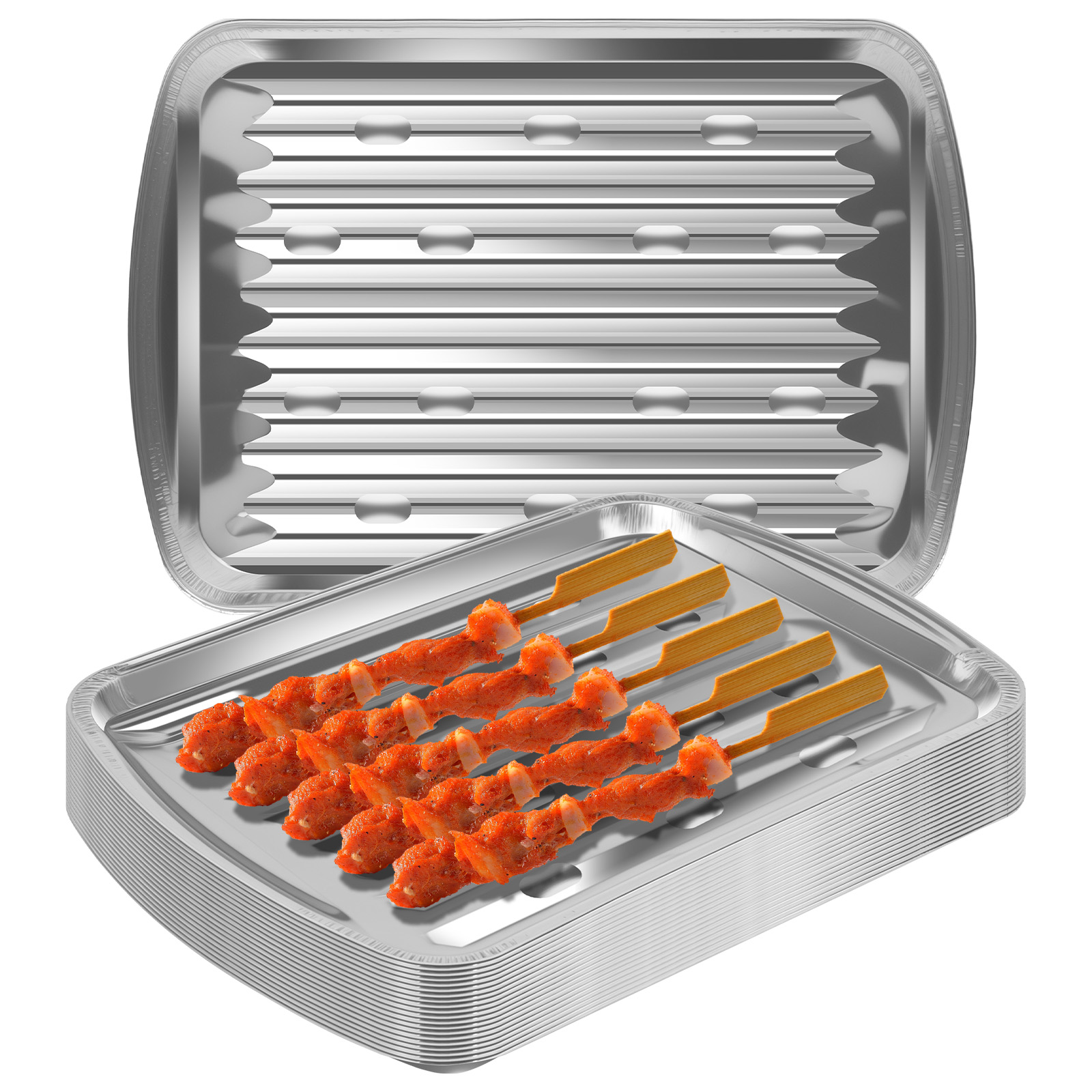 Bandejas de papel de aluminio, - Outdoor Camping Food reseña y precio