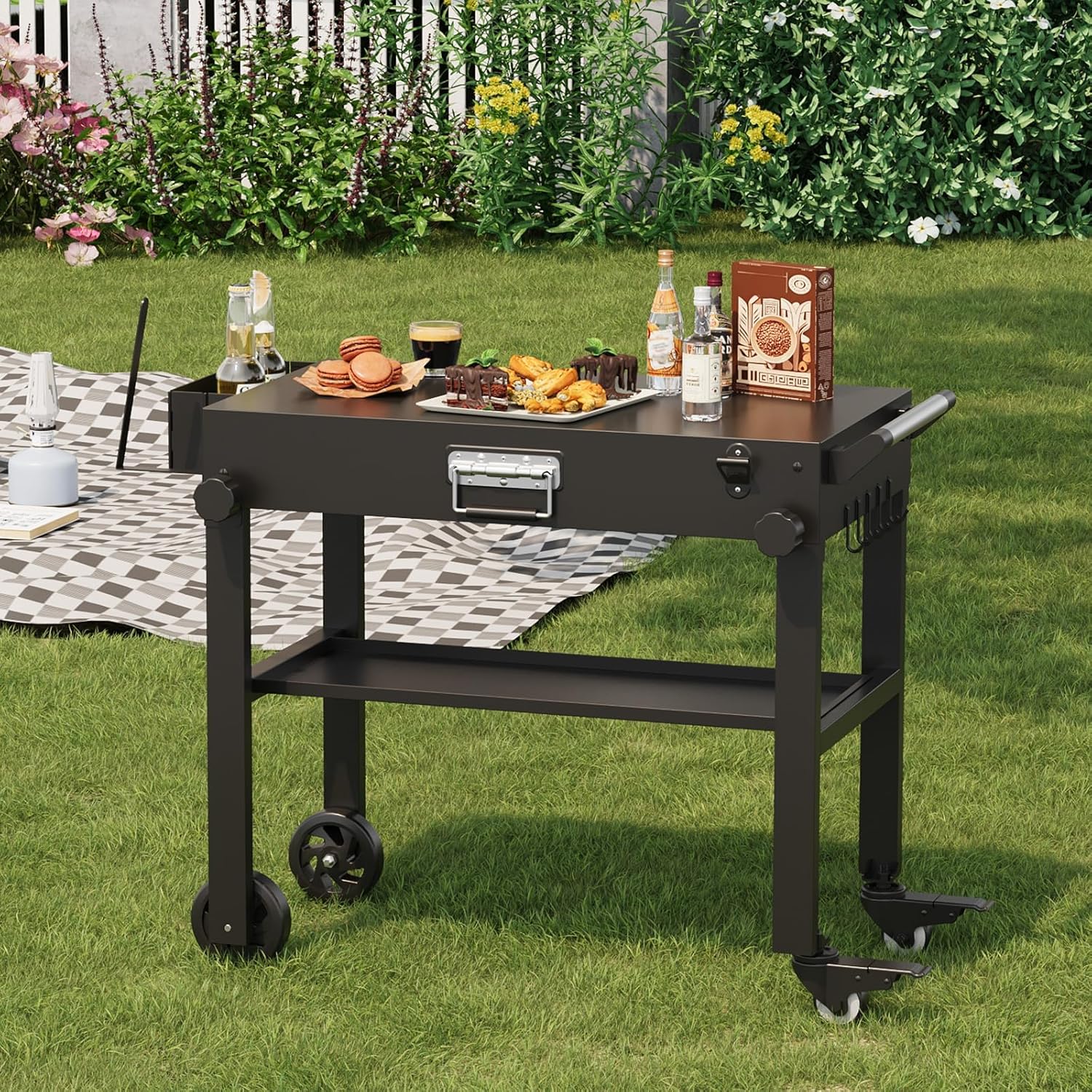 Carrito de parrilla portátil T - Outdoor Camping Griddle reseña y precio