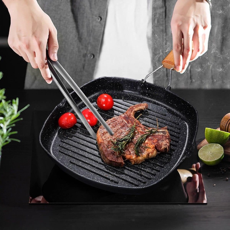 Sartén cuadrada para asar carn - Outdoor Camping Griddle reseña y precio
